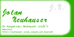 jolan neuhauser business card